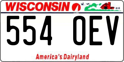 WI license plate 554OEV