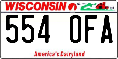 WI license plate 554OFA