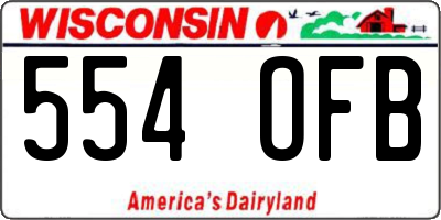 WI license plate 554OFB