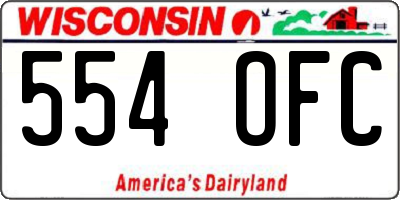 WI license plate 554OFC