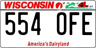 WI license plate 554OFE