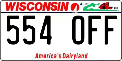 WI license plate 554OFF