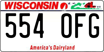 WI license plate 554OFG