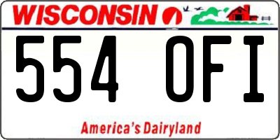 WI license plate 554OFI