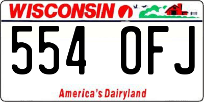 WI license plate 554OFJ