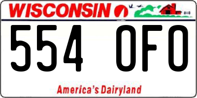 WI license plate 554OFO