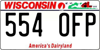 WI license plate 554OFP