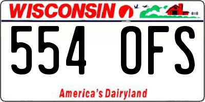 WI license plate 554OFS