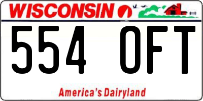 WI license plate 554OFT