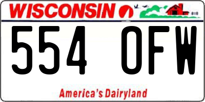 WI license plate 554OFW