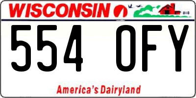 WI license plate 554OFY