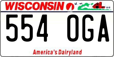 WI license plate 554OGA