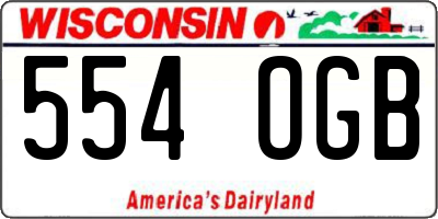 WI license plate 554OGB