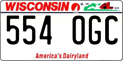 WI license plate 554OGC