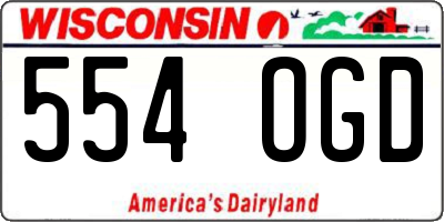 WI license plate 554OGD