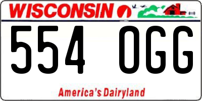WI license plate 554OGG