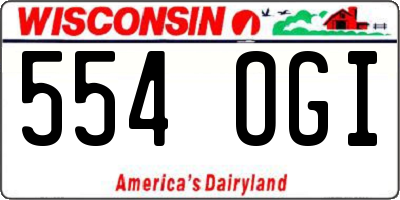 WI license plate 554OGI