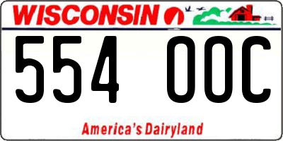 WI license plate 554OOC