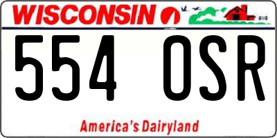 WI license plate 554OSR