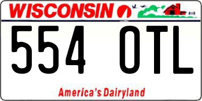 WI license plate 554OTL