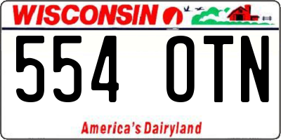 WI license plate 554OTN
