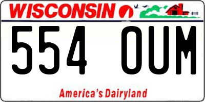 WI license plate 554OUM