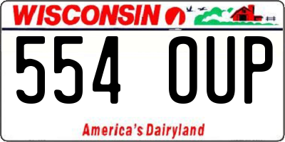 WI license plate 554OUP