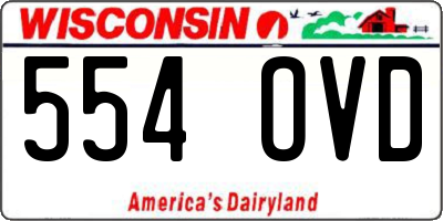 WI license plate 554OVD
