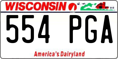 WI license plate 554PGA