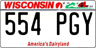 WI license plate 554PGY