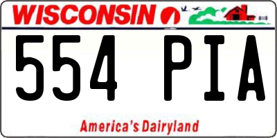 WI license plate 554PIA