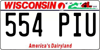 WI license plate 554PIU