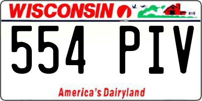 WI license plate 554PIV