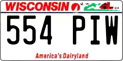 WI license plate 554PIW
