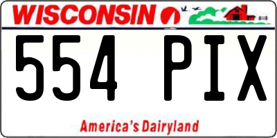 WI license plate 554PIX