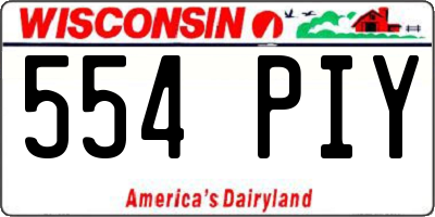 WI license plate 554PIY
