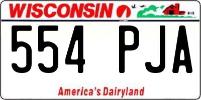 WI license plate 554PJA