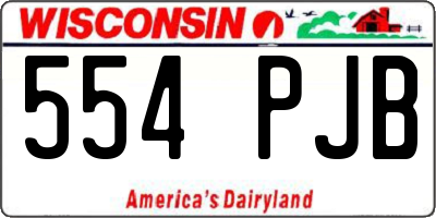 WI license plate 554PJB