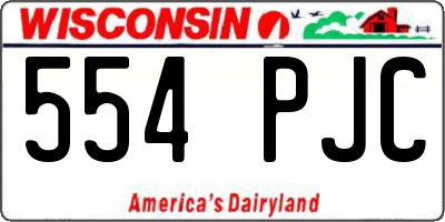 WI license plate 554PJC