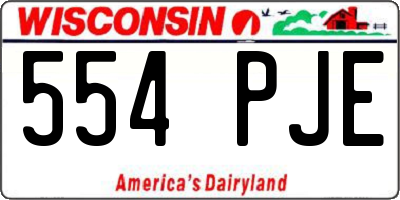 WI license plate 554PJE