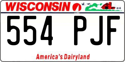 WI license plate 554PJF