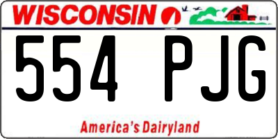 WI license plate 554PJG
