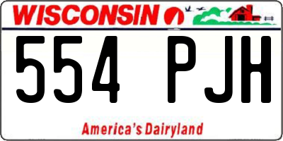 WI license plate 554PJH