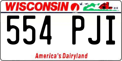 WI license plate 554PJI