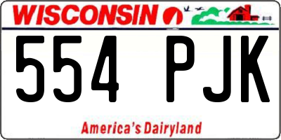 WI license plate 554PJK