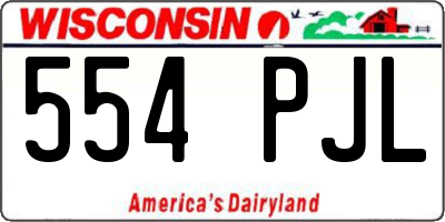 WI license plate 554PJL