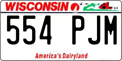WI license plate 554PJM