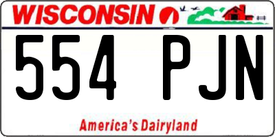 WI license plate 554PJN
