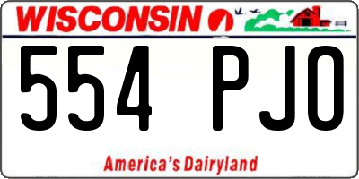 WI license plate 554PJO