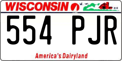 WI license plate 554PJR